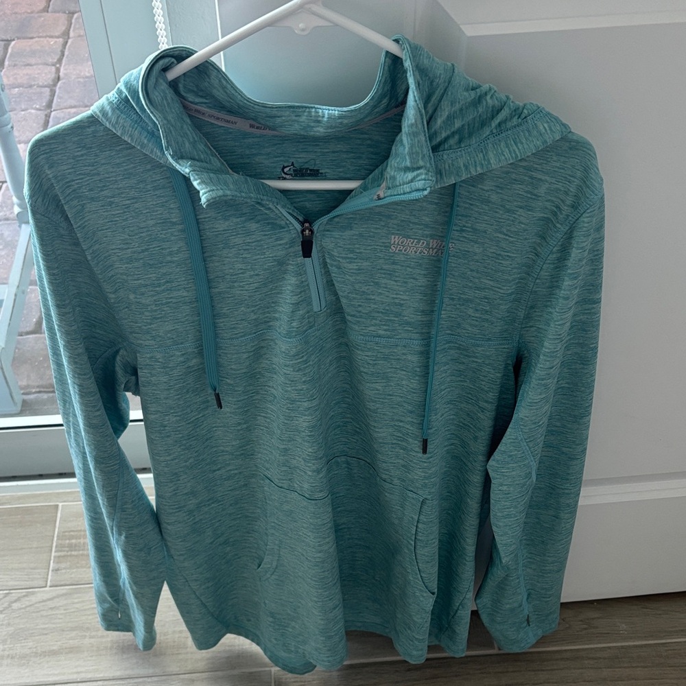 World Wide Sportsman Teal Half-Zip Hoodie